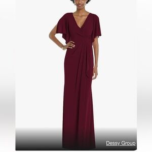 Dressy Collection Vivian Diamond Faux Wrap Split Sleeve 3107 Maxi Dress